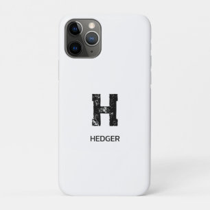 Case-Mate iPhone CASE MINIMALISTE NOIR UNE LETTRE MONOGRAMME NOM BLANC