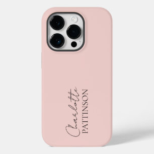 Coque Pour iPhone 14 Pro Minimaliste Simple Élégant Nom personnalisé Rose P