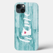 Coques Case-Mate iPhone Minnesota Accueil État Turquoise Look bois (Verso)