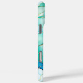 Coques Case-Mate iPhone Mint Aqua Pearl Marbre or (Verso / Droite)