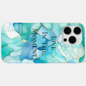 Coques Case-Mate iPhone Mint Aqua Pearl Marbre or (Verso (horizontal))