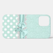 Coques Case-Mate iPhone Mint Green Damask (Verso (horizontal))