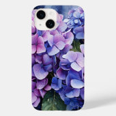 Coques Case-Mate iPhone Minuit Jardin Violet Hydrangea Aquarelle (Verso)