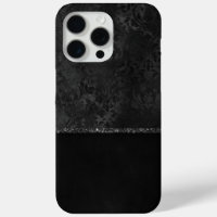 Minuit Onyx Romance | Black Satiny Grunge Damask