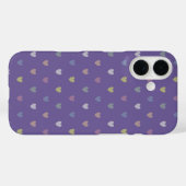 Coques Case-Mate iPhone Minuscules cœurs à pois sur Violet Ultra Pourpre (Verso (horizontal))