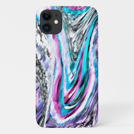 Coques Case-Mate iPhone Misto de gradiente e chuviscado, ciano e rose (Dos)