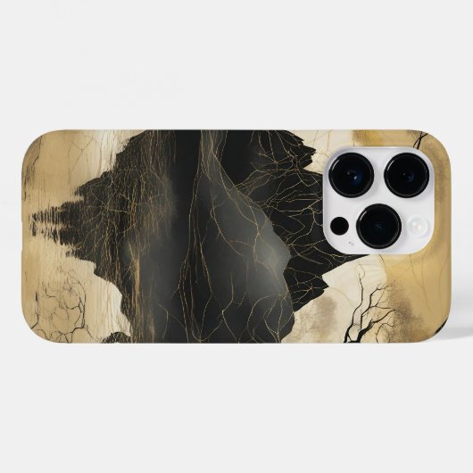Coques Case-Mate iPhone Misty Mountain Black & Gold (Verso (horizontal))
