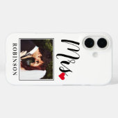 Coques Case-Mate iPhone Mme Moderne Script Coeur Personnalisé Mariage Mono (Verso (horizontal))