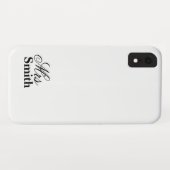 Coques Case-Mate iPhone Mme Nom Personnalisé Blanc Noir (Dos (Horizontal))