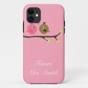 Coque iPhone 11 Mme rose et Brown d'avenir d'inséparables de poin