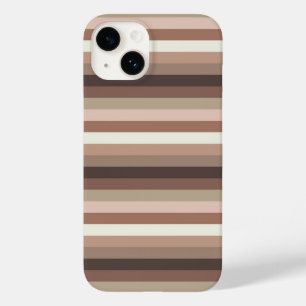 Coque Pour iPhone 14 Mocha Mousse et Accessoires Motif à bande horizont