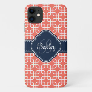 Case-Mate iPhone Case Mod Coral Motif Marine Quatrefoil Monogramme