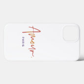 Coques Case-Mate iPhone Mode Amour Paris avec Texte Orange,Jaune Blanc (Verso (horizontal))