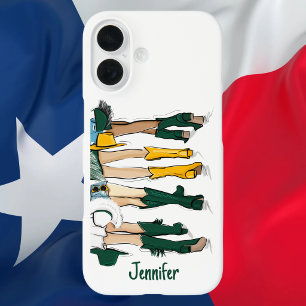 Coques iPhone 16 Mode féminine Texas Botte de cow-boy Or Vert