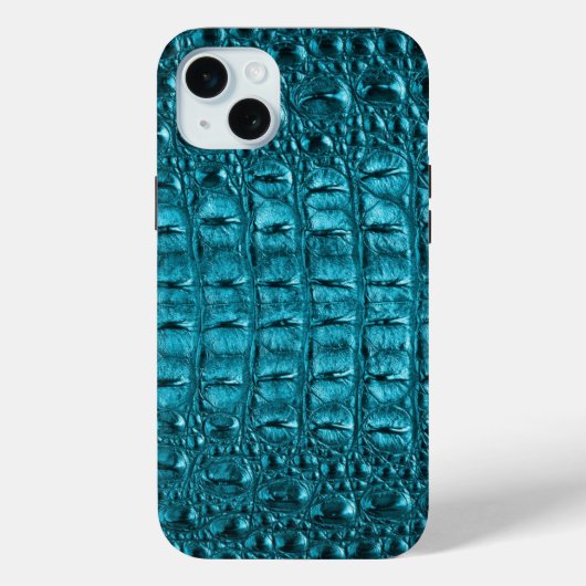 Coques Case-Mate iPhone mode girly bleu Alligator cuir (Verso)