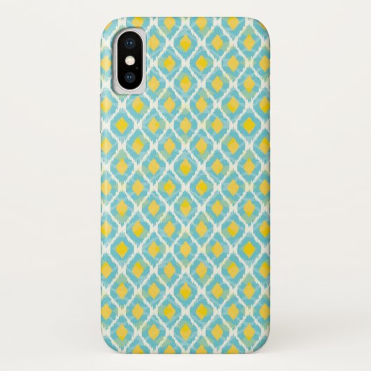 Coques Case-Mate iPhone Mode jaune bleue d'ikat tribal moderne (Dos)