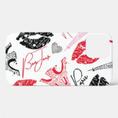 Coques Case-Mate iPhone Mode Paris, calligraphie motif Tour Eiffel. (Verso (horizontal))