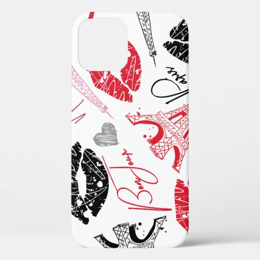 Coques Case-Mate iPhone Mode Paris, calligraphie motif Tour Eiffel. (Verso)