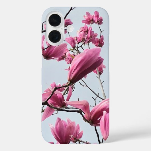 Coques Case-Mate iPhone Mode Printemps rose Magnol fleurs Hanami bleu (Verso)