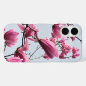Coques Case-Mate iPhone Mode Printemps rose Magnol fleurs Hanami bleu (Verso (horizontal))