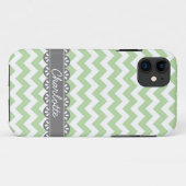 Coques Case-Mate iPhone Mode Sage Chevron et gris dentelle (Dos (Horizontal))