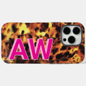 Coques Case-Mate iPhone Mode Tortue Monogrammée Rose (Verso (horizontal))
