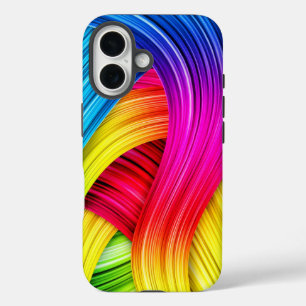 Coques iPhone 16 Modèle Abstrait Personnalisé à Motif Ondulé