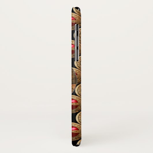 Coques Case-Mate iPhone MODÈLE ANTIQUE CROIX Rouge Ruby Gem (Dos/Gauche)