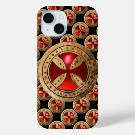 Coques Case-Mate iPhone MODÈLE ANTIQUE CROIX Rouge Ruby Gem (Verso)