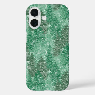 Coques iPhone 16 Modèle arbre à pin vert