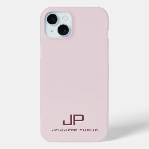 Coque iPhone 15 Mini Modèle Best Rose Gold Moderne Élégant Monogramme