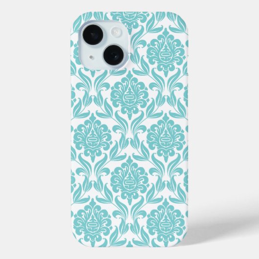 Coques Case-Mate iPhone Modèle Chic Aqua Damask (Verso)