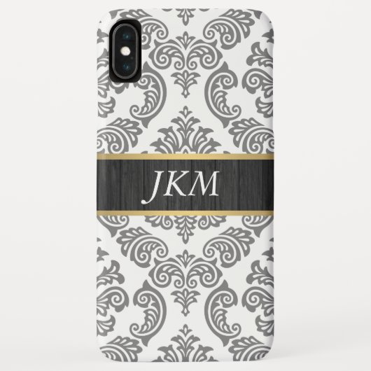 Coques Case-Mate iPhone Modèle Damask avec bois et finition or (Dos)