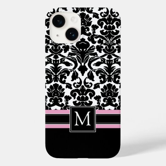 Coques Case-Mate iPhone Modèle Damask avec Monogramme (Verso)