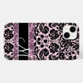 Coques Case-Mate iPhone Modèle Damask avec Monogramme (Verso (horizontal))