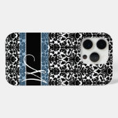 Coques Case-Mate iPhone Modèle Damask avec Monogramme (Verso (horizontal))