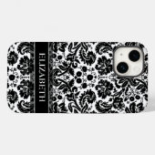 Coques Case-Mate iPhone Modèle Damask avec nom personnalisé (Verso (horizontal))