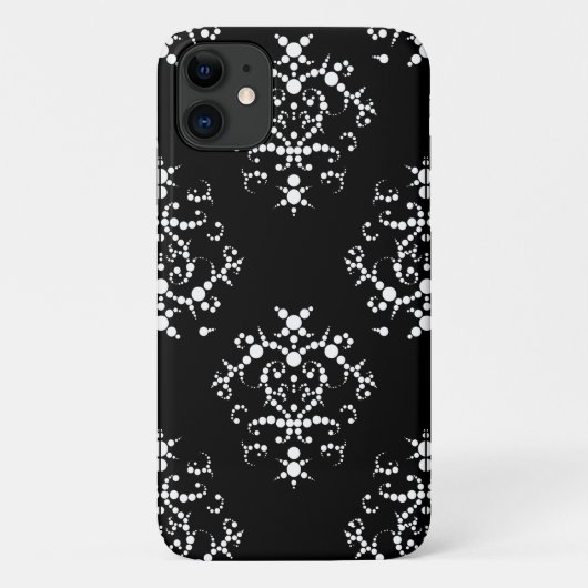Coques Case-Mate iPhone Modèle Damask, Damask français, noir et blanc (Dos)