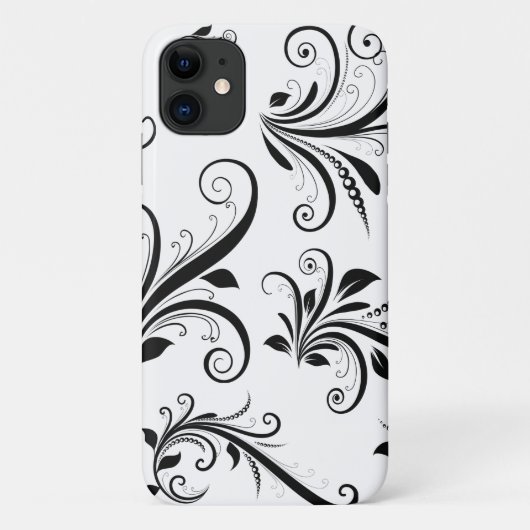 Coques Case-Mate iPhone Modèle Damask, Damask français, noir et blanc (Dos)
