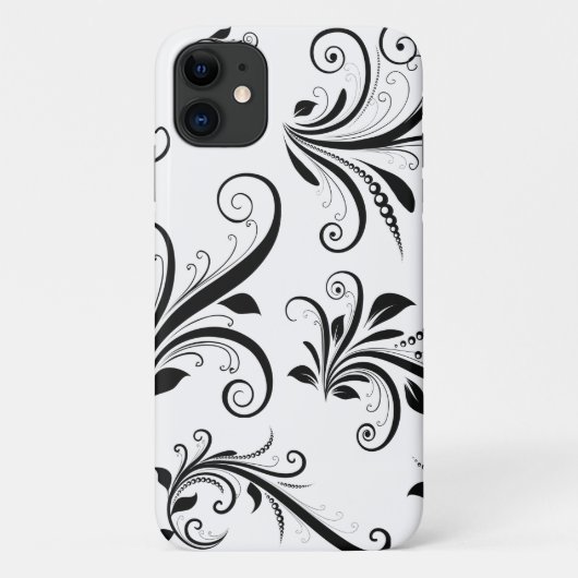 Coques Case-Mate iPhone Modèle Damask, Damask français, noir et blanc (Dos)