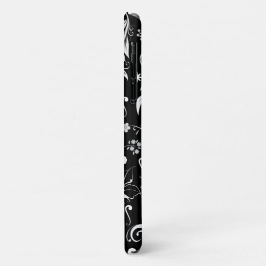 Coques Case-Mate iPhone Modèle Damask, Damask français, noir et blanc (Dos/Gauche)