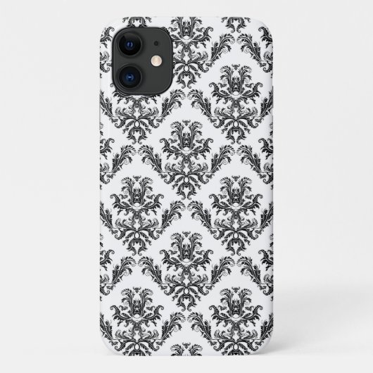 Coques Case-Mate iPhone Modèle Damask, Damask français, noir et blanc (Dos)