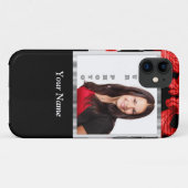 Coques Case-Mate iPhone Modèle damassé à fleurs rouges et noires (Dos (Horizontal))