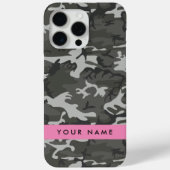 Coques Case-Mate iPhone Modèle de camouflage gris, Votre nom, Personnalise (Verso)