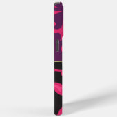 Coques Case-Mate iPhone Modèle de damas noir rose personnalisé (Verso / Droite)