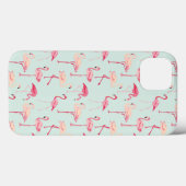 Coques Case-Mate iPhone Modèle de flamant rétro (Verso (horizontal))
