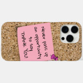 Coques Case-Mate iPhone Modèle de Message de Note Rose Épinglée Tableau de (Verso (horizontal))