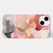 Coques Case-Mate iPhone Modèle de nom d'art à l'aquarelle rose gris abstra (Verso (horizontal))