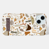 Coques Case-Mate iPhone Modèle de nom personnalisé du Motif de champignons (Verso (horizontal))