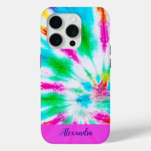COQUE iPhone 15 PRO MODÈLE DE PASTRE COLORÉ DESIGN CRAVATE-DYE
